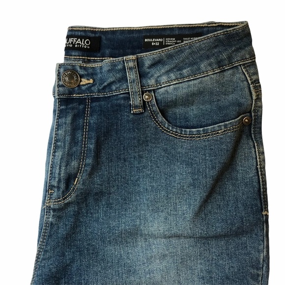 Buffalo David Bitton Boulevard Mid Rise Straight Leg Light Wash Stretch … - Picture 2 of 10